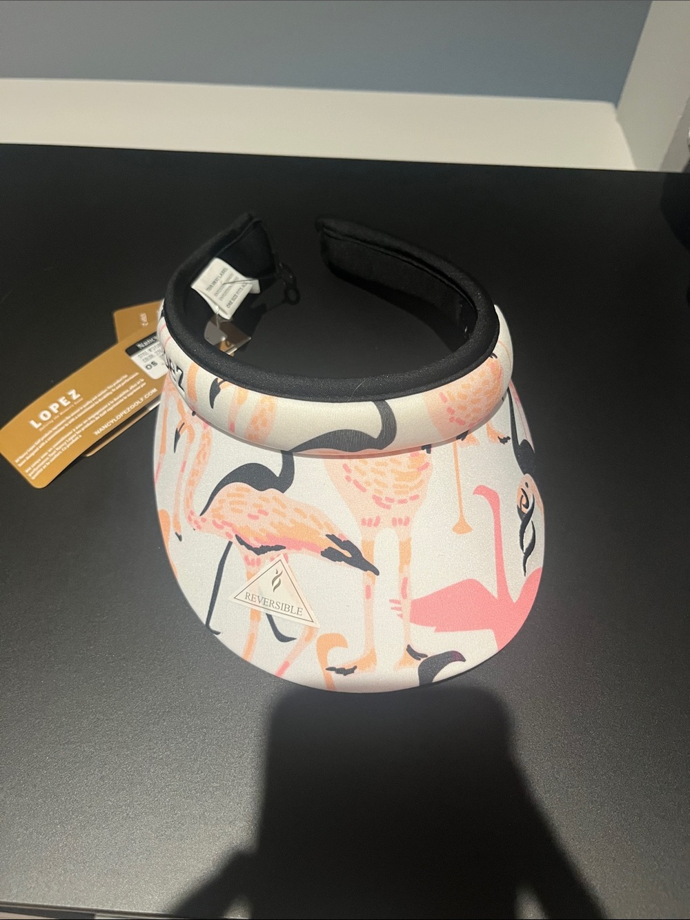NWT Nancy Lopez Flamingo Sun Visor - Pink & Coral Print